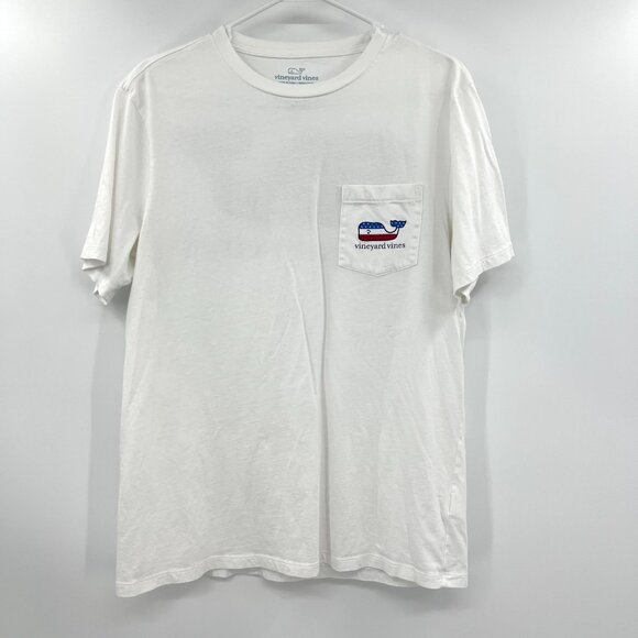 Vineyard Vines American Flag Large Whale Graphic T-Shirt Men's Medium - Picture 1 of 3